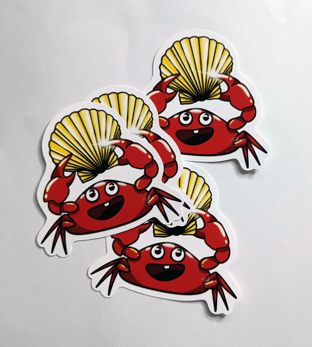 Sticker Crabe en Coquillage