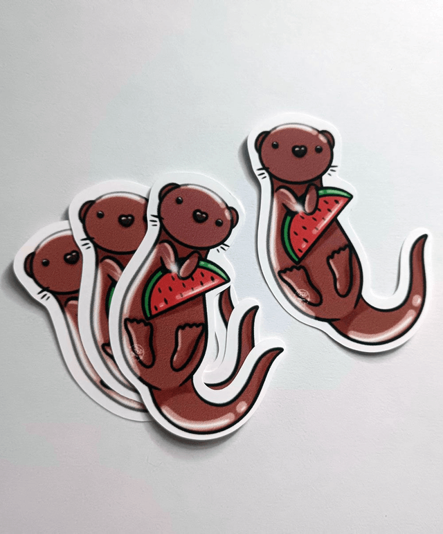 Sticker Loutre à la Pastèque