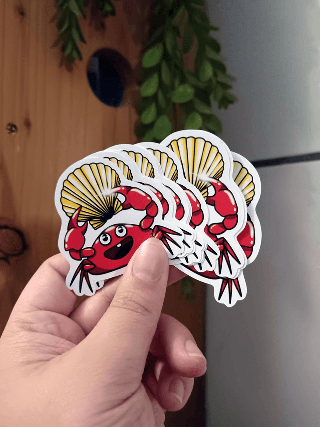Sticker Crabe en Coquillage
