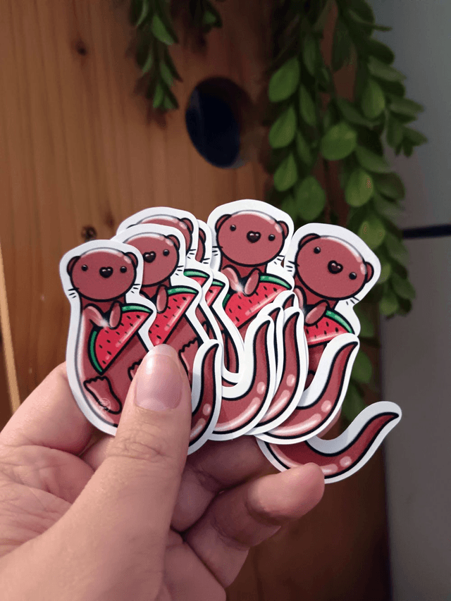 Sticker Loutre à la Pastèque