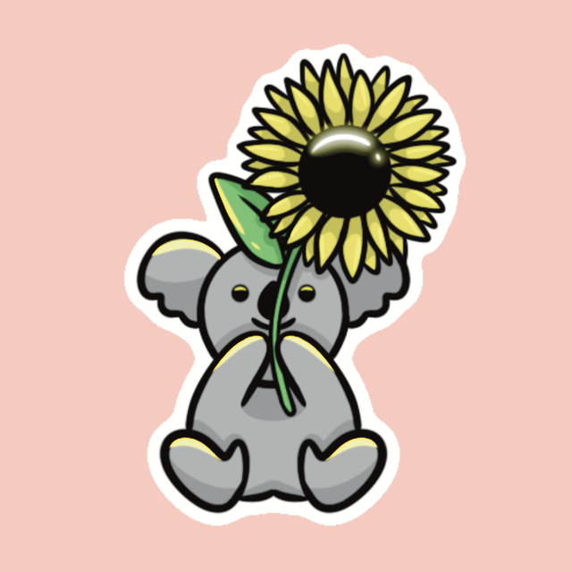 Sticker Koala Sunflower